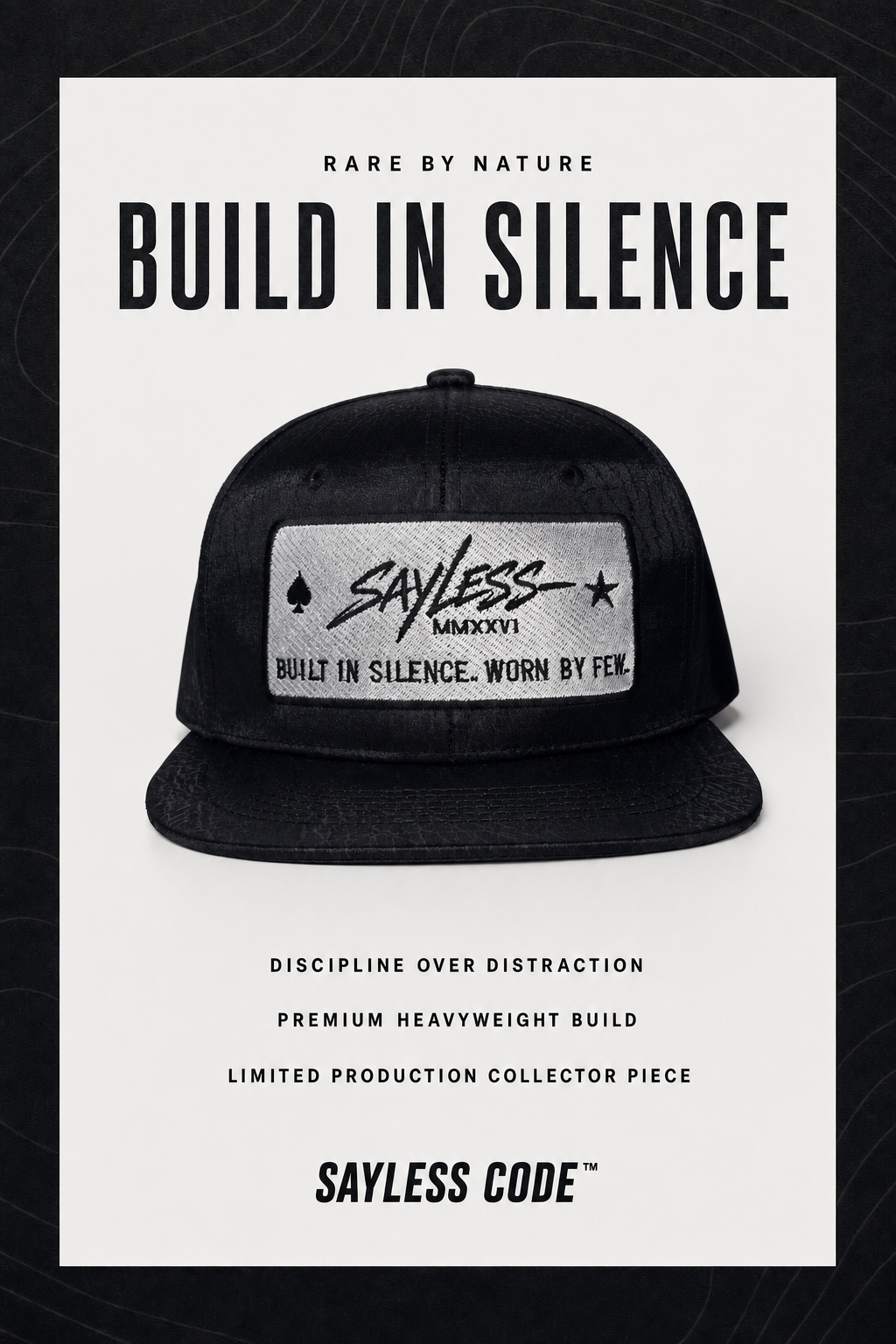 SAYLESS CODE™ — Built in Silence. Worn by Few.